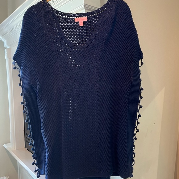 Navy Lilly Pulitzer poncho - Picture 1 of 4